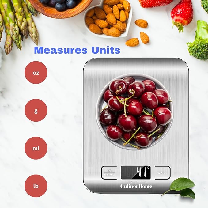 Wedding Registry Must Haves Items, Kitchen Essentials for First Apartment - Plastic Measuring Cups and Tablespoon & Teaspoon Spoons Set, 2cup Measuring Cup Bundle with Digital Kitchen Food Scale