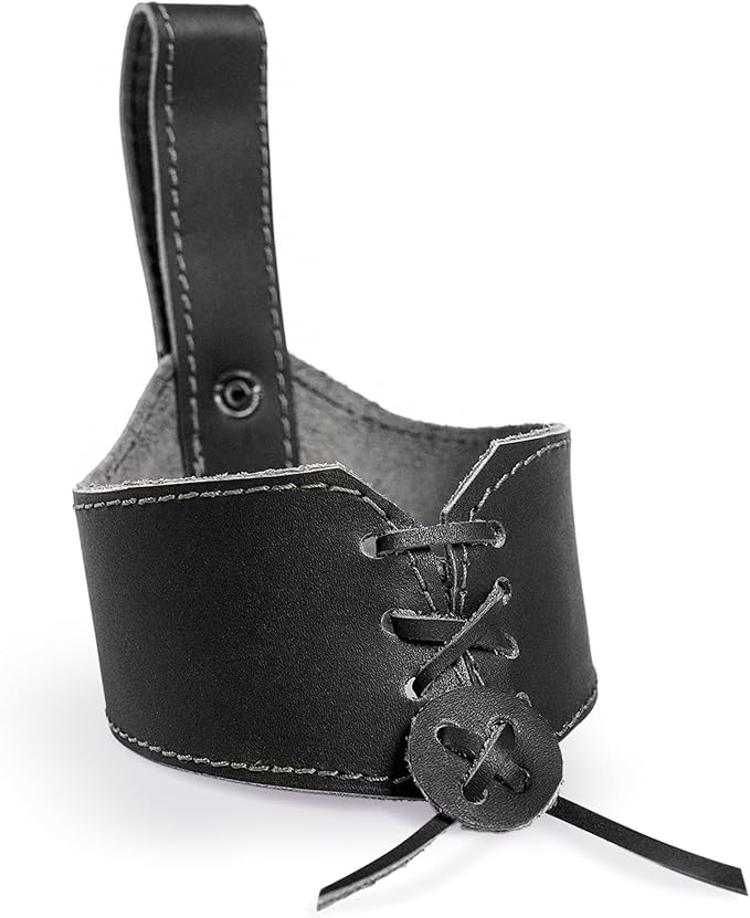 Norse Tradesman Genuine 12" Ox-Horn Viking Drinking Horn with Exquisite Hand Engraved Wolf & Celtic Knot, Black Leather Belt Holster, Fitted Stand & Burlap Gift Sack Included - Wolfsbane, 12-In