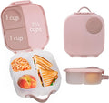 b.box Mini Lunch Box, Bento Box for Kids, Snack Container with 2 Leak Proof Compartments, Reusable Snack Containers with Lids, Kids Lunch Boxes Ages 3+, BPA Free, 4 1/4 Cup Capacity (Blush Crush)