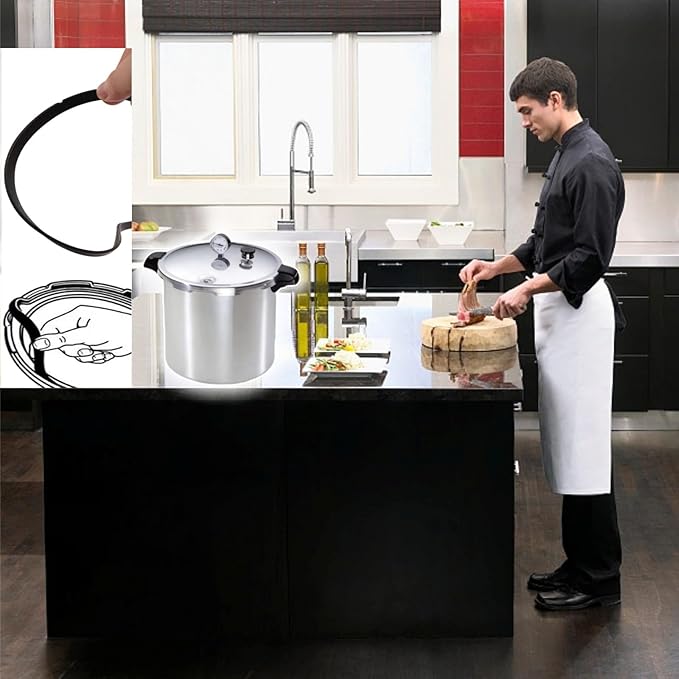 （2Pack）09907 Pressure Cooker Sealing Ring and Overpressure Plugs Fit for Presto In Box Pressure Canner Cooker CA16, CA16H and 21 Qt CA21, CA21H Pressure Cooker