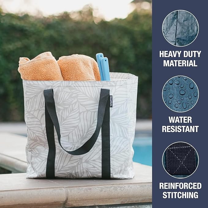 CleverMade Foldable Storage Container Bags, Pack of 2 Heavy Duty Plastic Reusable Oversized Packing, Under Bed or Duffel Storage Bins for Dorm Room Home Utility Laundry Grocery Shopping Travel