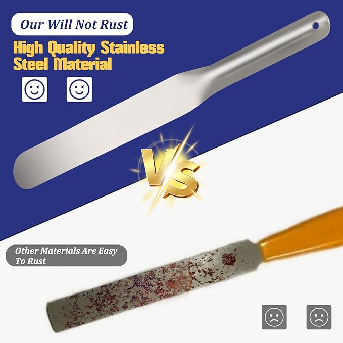 958-G01 Streamline Caulking Spatula 7-Piece Set,Spatula Tip Widths from 3/8” To 1-1/2”,Multifunctional Stainless Steel Caulking Tool (Pack Of 7)