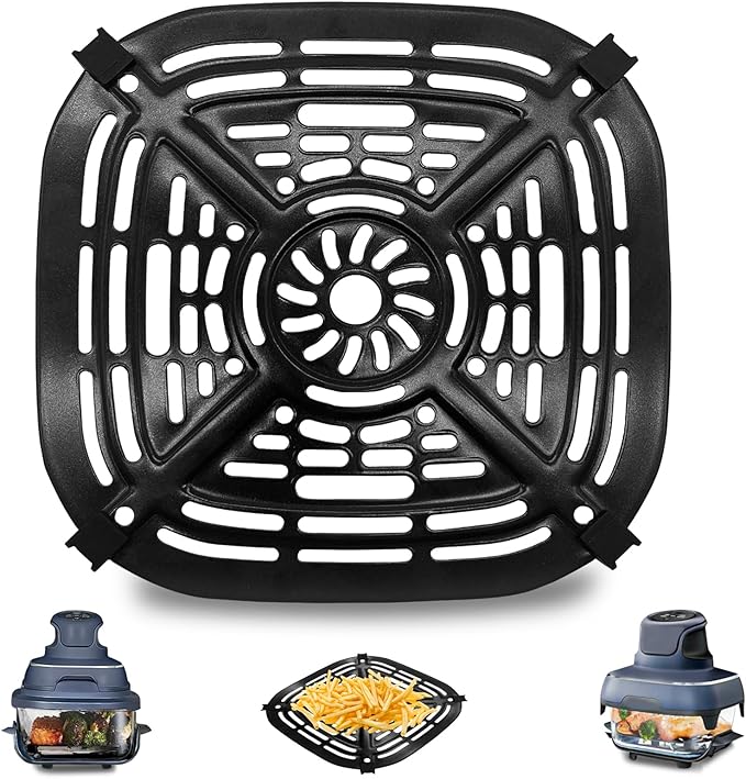 GCQ Air Fryer Grill Pan for Ninja Crispi Air Fryer FN101GY, Replacement Air Fryer Crisper Plate Grill Plate Tray Accessories with Rubber Bumpers, Dishwasher Safe