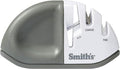 Smith's 51003 Diamond Edge Grip™ MAX 2-Stage Sharpener – White - Compact - Non-Slip Base - Patented V Grip – Sharpen Knives & Scissors - Diamond & Ceramic Sharpeners