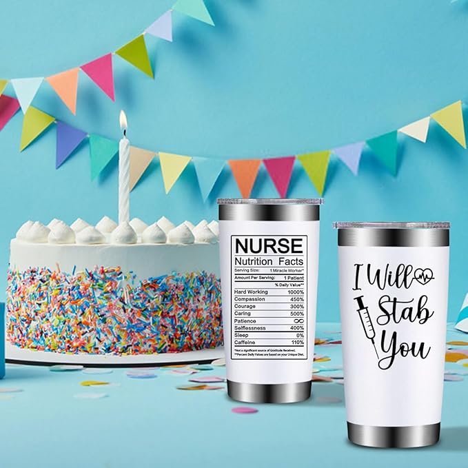 Nurse Gifts for Women - Nurses Week Gift - Nurse Graduation Appreciation Christmas Gifts for Nurses, Practitioner - 20oz I Will Stab You Tumbler Cup