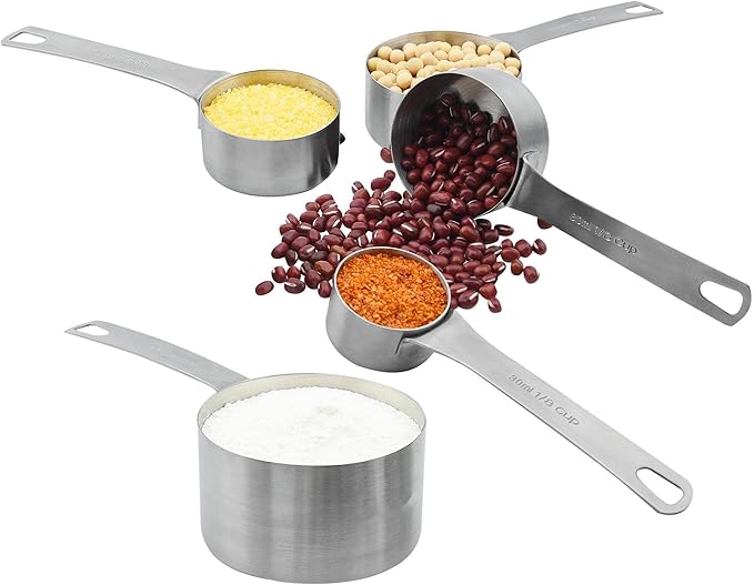 Smithcraft Measuring Cups and Spoons Set, Dry Metal Measuring Cup Set of 11, Stainless Steel Measuring Cups and Spoons, 5 Measure Cups and 5 Kitchen Measurement Spoons & Leveler