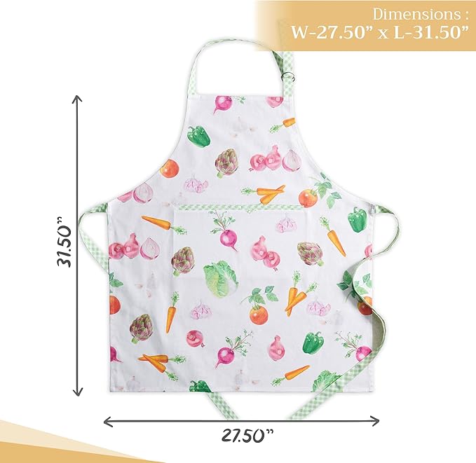 Maison d' Hermine 100% Cotton Apron for women with Pocket Kitchen Chef Apron for Men Cooking Gardening Server Waitress