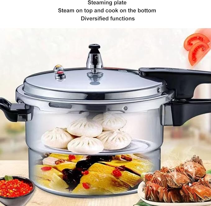 Luqeeg Aluminum Pressure Cooker, Pressure Canner with Heat Quickly, Even Heat Distribution, Induction Stove and Open Dual Use, Fast Cooking Pot, Pressure Cooker for Canning