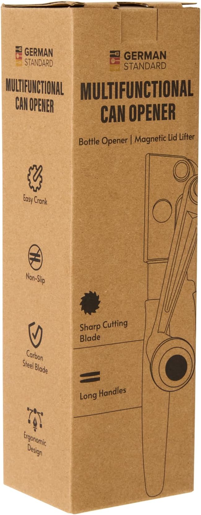 Restaurantware Stainless Steel Magnetic Manual Can Opener - 6 Pack - German Standard Red Crank Can Opener with Magnet, Ergonomic Handles, Non-Slip - Heavy-Duty Hand Can Opener, Easy Turn, Sharp Blade