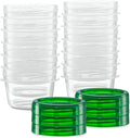 (4 Ounce 20 Pack) Twist cap Containers Clear Bottom With Green Top Screw on Lids Twist Top Food Storage Freezer Containers