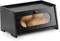 Black Bread Box for Kitchen Countertop,Large Capacity Kitchen Countertop Organizer,Bread Storage with Acrylic Window for Cabinet,Pantry,Cupboard