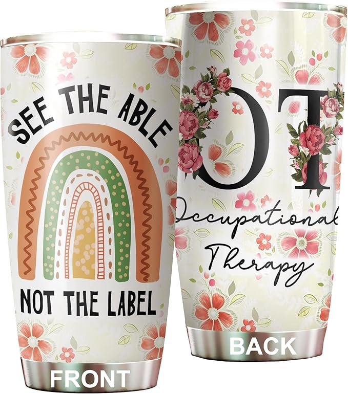 Occupational Therapy Gifts - Tumbler Stainless Steel 20oz OT Occupational Therapist Gift For Women Men, Occupational Therapy Assistant Drinking Cups For Coworker Staffs (OT04)