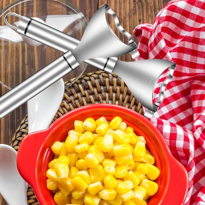Stainless Steel Corn Cob Stripper, Kitchen Corn Peeler Tool, 3-Pack Corn Remover Handy Kitchen Tool For Cut The Corn Kernels Off The Cob