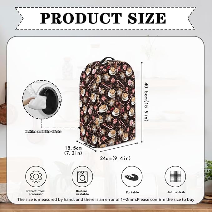 Cane Candy Coffee Blender Cover Dust Cover Appliance Dust Cover for Food Processor Coffee Maker Juice Maker with Top Handle Kitchen Decor Foldable