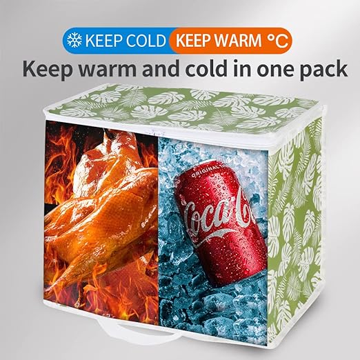 Bodaon 4-Pack Cooler Insulated Food Delivery Bag, X-Large Bags With Top Zippered for Grocery/DoorDash/Catering/Shopping, Thermal Hot Pizza, Large Cold and Frozen, XL Tote, Leaf