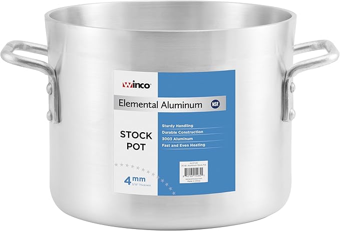 Winco Heavy-Duty Aluminum Stock Pot, 4mm, 20 Quart