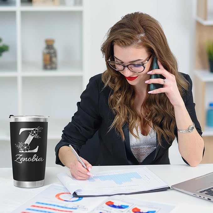 Personalized Tumbler with Text Name, Custom Stainless Steel Tumbler, Customized Employee Appreciation Gifts, Retirement Gifts for Men Women office, Customized By Enterprise (Engrave)