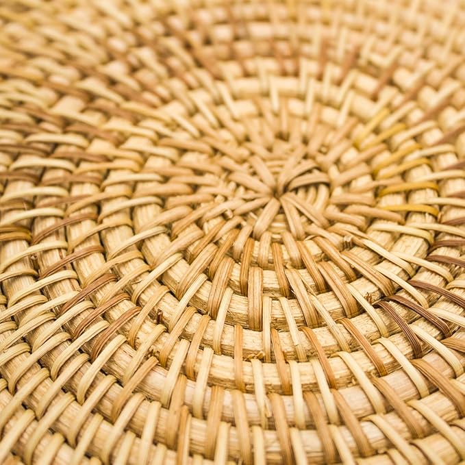 Trivets for Hot Dishes - Woven Rattan Trivets Hot Pads for Dinning Table,Kitchen Heat Resistant Straw Dish Coasters Placemats Pot Holder (7.08 Inch) …