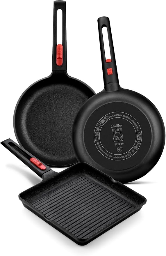 BRA COOKWARE Infinity Nonstick Frying Pan | 9.5-Inch Cast Aluminum Skillet | PFOA/PFAS Free Fry Pan | All Cooktops (incl Induction) Searing Skillet | Oven Safe up to 425°F (w/o Removable Handle)