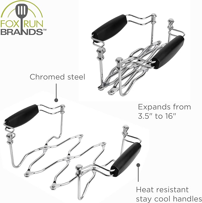 Fox Run Expandable Trivet for Hot Dishes with Heat Resistant Handles, Holds 4.75" to 16" Dishes