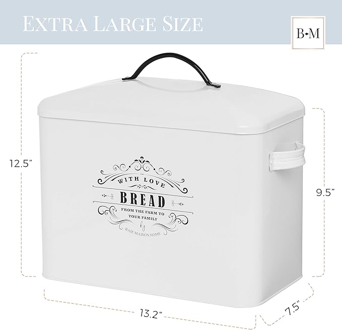 Baie Maison White Farmhouse Bread Box & Canister Set (Bread Box & Canister Set)