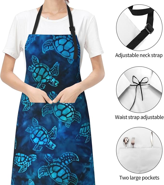 Apron Bib with 2 Pockets and Adjustable Neck Waterproof Kitchen Cooking Gardening Chef Aprons for Women Men