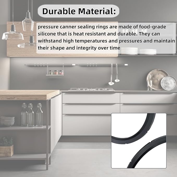 （2Pack）09907 Pressure Cooker Sealing Ring and Overpressure Plugs Fit for Presto In Box Pressure Canner Cooker CA16, CA16H and 21 Qt CA21, CA21H Pressure Cooker