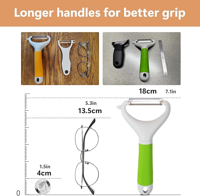 Li&Zhao Potato Peelers - Y-Shaped Potato Peelers with Non-Slip Silicone Handle, Vegetable Peelers for Kitchen, Doesn’t Ruin Manicure Silky Effortless Peel Potatoes, Carrots, Apples, Veggies and More
