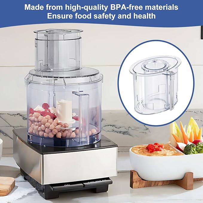 14-cup Large Pusher DLC-2014PT1 and Small Pusher DLC-2014SPT1-1, Compatible 4 Locking Tabs DLC-005AGTXT1 Bowl and DFP-14NWBCT1X Cover, Food Processor Parts Replacement Fits DFP-14 DLC-2014