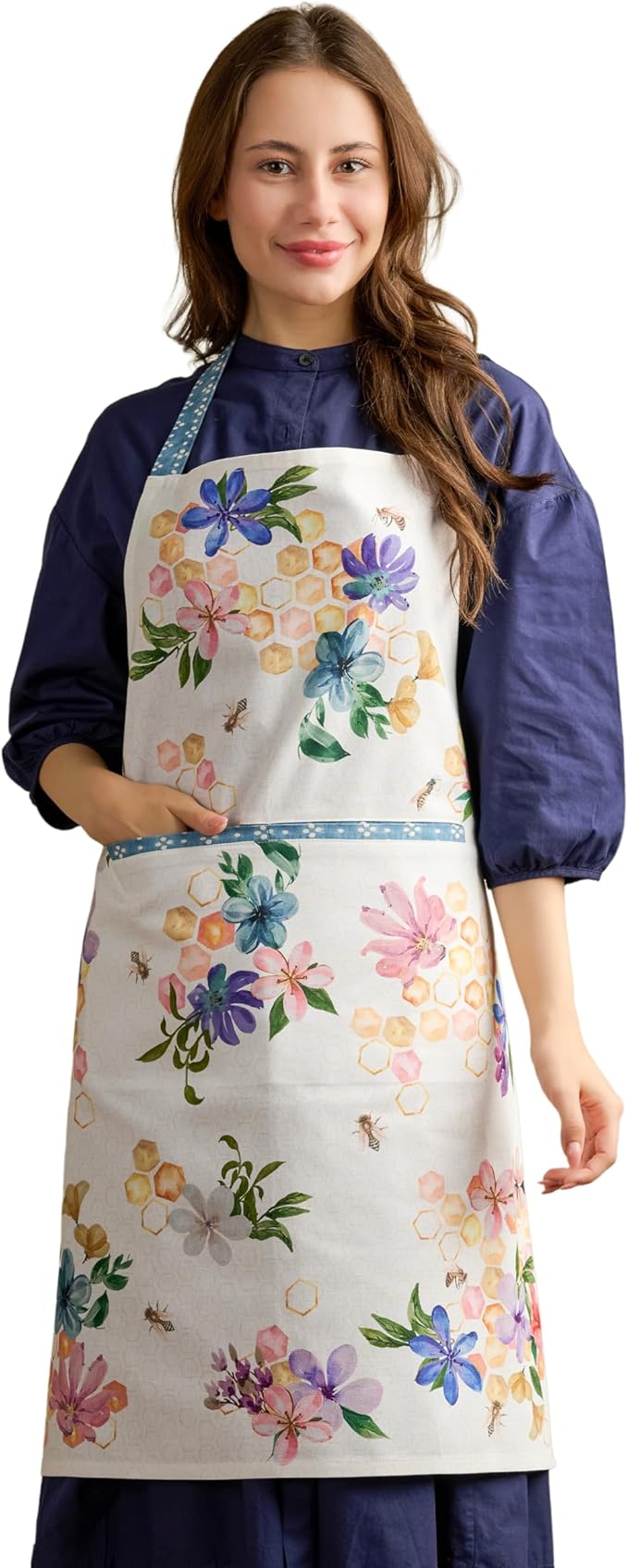 Maison d' Hermine 100% Cotton Apron for women with Pocket Kitchen Chef Apron for Men Cooking Gardening Server Waitress