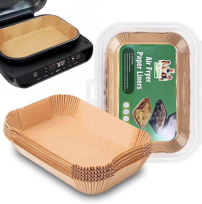 XL 11.5inch Rectangular Air Fryer Liners For Ninja FG551 Foodi Smart XL 6-in-1 Indoor Grill Air Fry Baking Parchment Liners Disposable 100Pcs For Ninja DG551 IG601 Air Fryer Oven Accessories