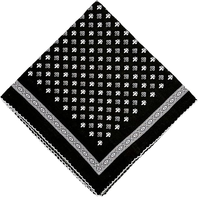 21x21 inches 100% Cotton Bandana for Women - Soft Square Scarf, Multi-Purpose Head Covering, Hair Bandana