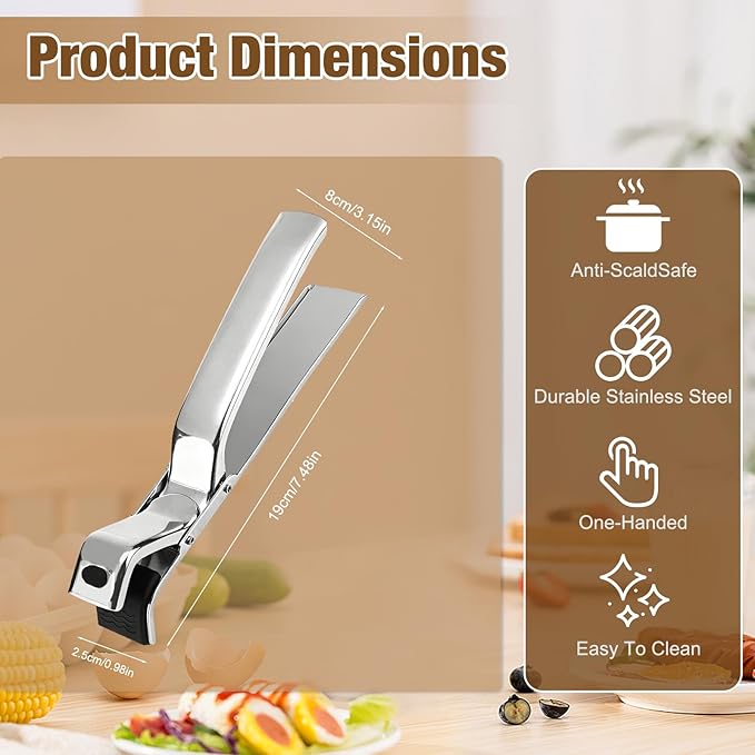 2Pcs Stainless Steel Hot Plate Gripper Clips - Multi-Purpose Hot Bowl 2026 New Upgrade Hot Plate Gripper Tongs for Oven, Air Fryer, Steamer, Non-Slip Design, Pots & Bowls