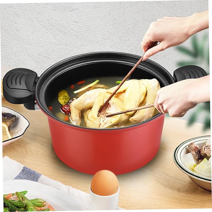 Micro Pressure Cooker, 22cm 3.5L Small Pot with Lock Handles & Lid, Mini Pressure Cooking Pot, Non-stick Stockpot for Gas, Induction, Electric Stoves (Green)