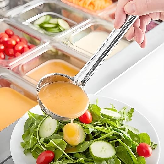 OCS Parts Pro Series Stainless Steel Culinary Ladle | 4-Ounce | One-Piece Dishwasher Safe Home, Restaurant, Buffet and Catering Serving Ladle for Sauces, Soup, Gravy, and Salad Dressing