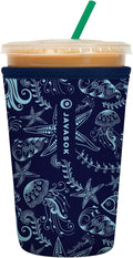 Sok It JavaSok Iced Coffee & Cold Soda Insulated Neoprene Cup Sleeve (Ocean Oasis, Medium: 22-28oz)