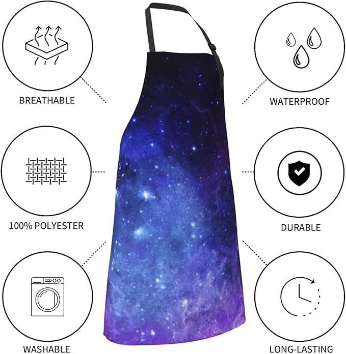 Apron Bib with 2 Pockets and Adjustable Neck Waterproof Kitchen Cooking Gardening Chef Aprons for Women Men
