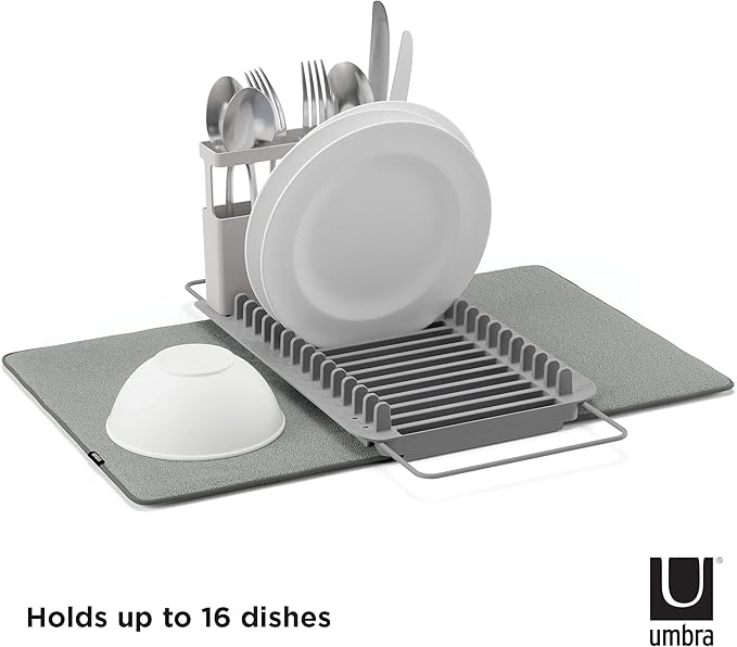Umbra UDry Over The Sink Dish Rack with Dry Mat