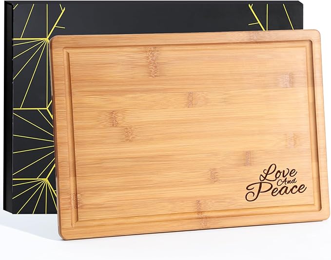 Personalized Bamboo Cutting Board - Laser Engraved Custom Board,Print in USA,Customizable Bamboo Cutting Board Eco-Friendly Wood,Gift for Wedding, Housewarming,Christmas