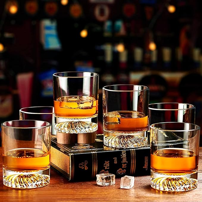 Whiskey Glasses Old Fashioned Glasses Set of 6 12oz Rocks Glasses Gift for Men Women Drinking Bourbon Scotch Cocktails Rum Cognac Vodka at Home Bar