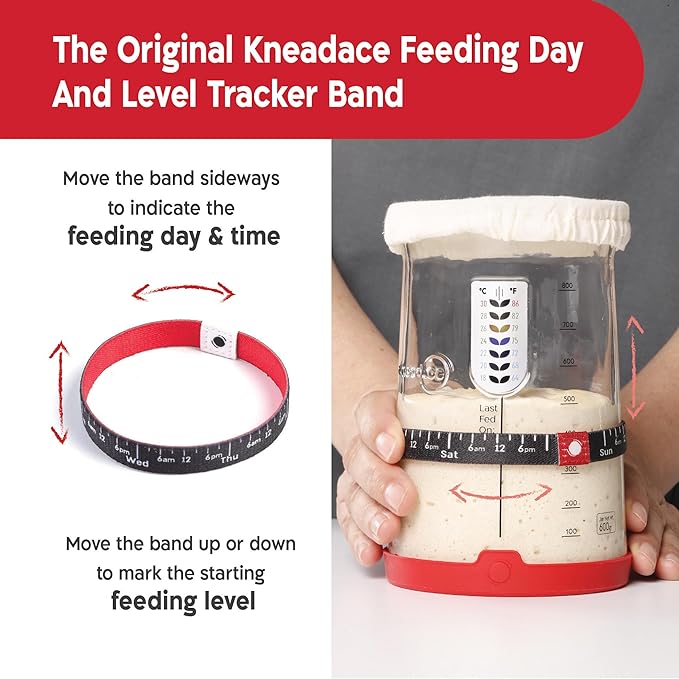 KneadAce Complete Sourdough Bread Baking Kit - 34oz Starter Jar, Cotton Rope Proofing Baskets, Magnetic Bread Lame, and Fast-Activation Sourdough Starter Culture for Perfect Artisan Loaves