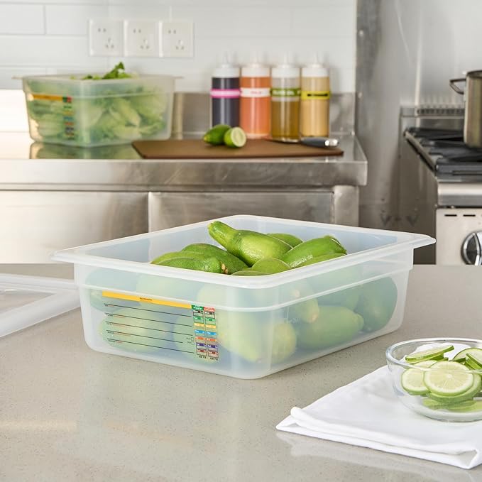 Restaurantware Food Storage Container 1 Pack of 12.7 x 10.3 x 3.9 Inches Plastic Stackable Storage Box White Reusable Label Container Dishwasher Safe For Restaurants And Kitchens