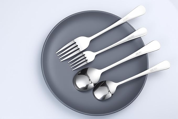 Oval Dinnerware Set, 24 Pcs Silverware Set for 4, Food-Grade Stainless Steel Flatware Set, Mirror Polished Cutlery Utensil Set, Include Steak Knife Fork And Spoo, Dishwasher Safe