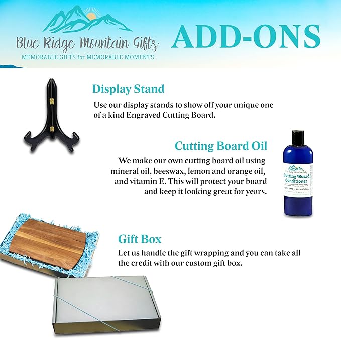 Blue Ridge Mountain Gifts Personalized Cutting Board for Wedding or Anniversary - Laser Engraved Wood Board - Custom Charcuterie Food Tray, Christmas Gift Cutting Board for Mom for Dad