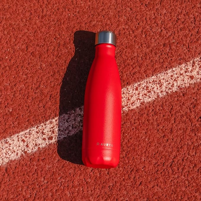 Best in Class Triple-Walled Insulated Stainless Steel Water Bottle, Keeps your Drinks Cold for up to 24 Hours and Hot for up to 12 Hours, Leak Proof, Make a Difference in the World, Red, 17oz