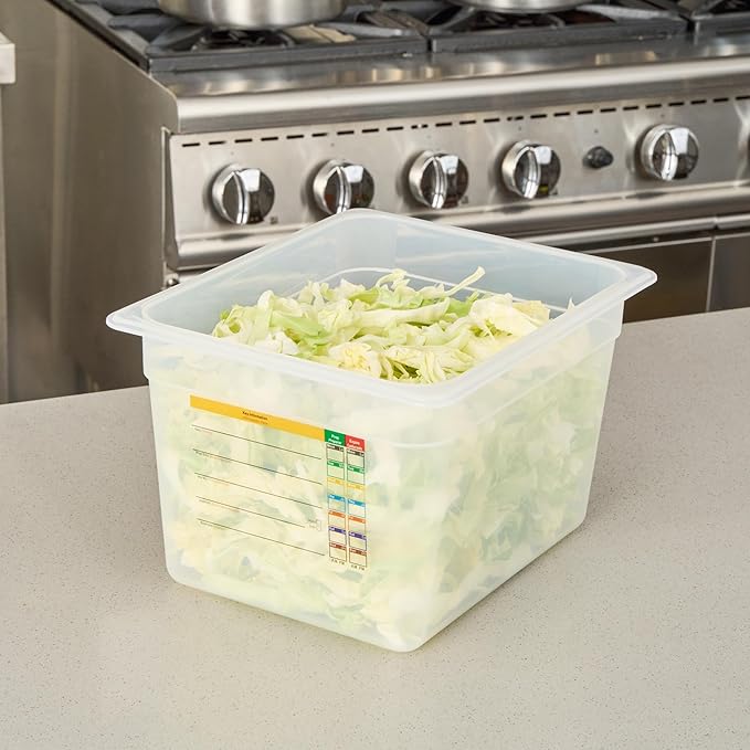 Restaurantware Food Storage Container 1 Pack of 12.7 x 10.3 x 7.8 Inches Plastic Stackable Storage Box White Reusable Label Container Dishwasher Safe For Restaurants And Kitchens