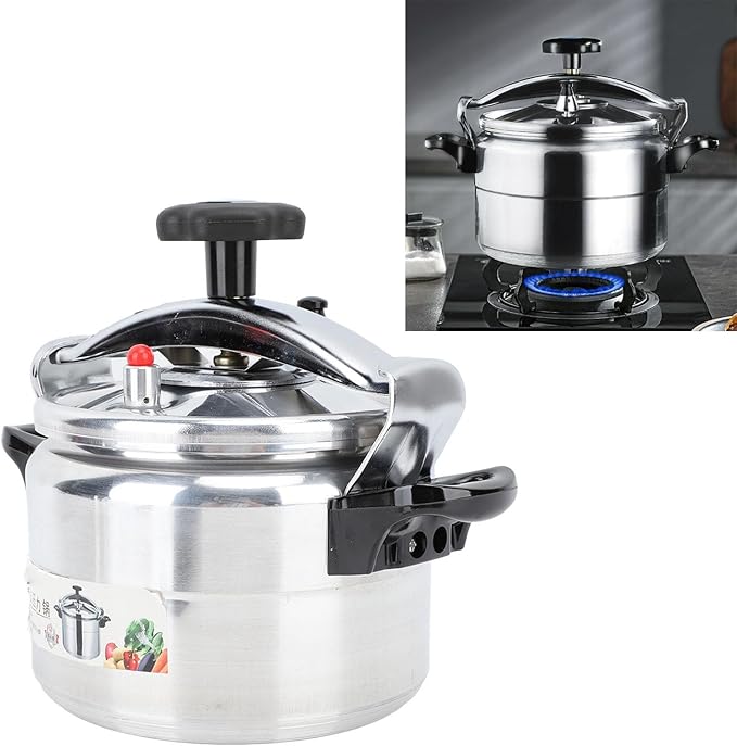 Quart Pressure Cooker, Aluminum Pressure Cooker Pot with Pressure Gauge and Cooking Rack for Family or Commercial Use (3L)