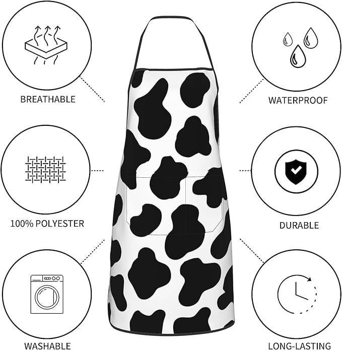 Apron with Pockets for Cooking Chef Kitchen Work Gardening and Salon Size 20.4x28.3 Inch