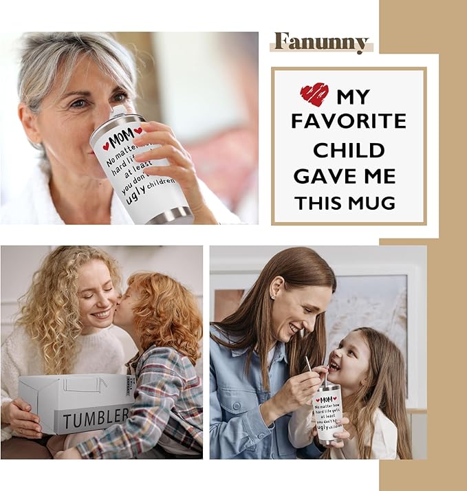 Best Mom Gifts from Son, Daughter, Inspirational Gift for Her Women Christmas Mothers Day Gifts Ideas Thank You Present - 20 OZ Travel Coffee Tumbler