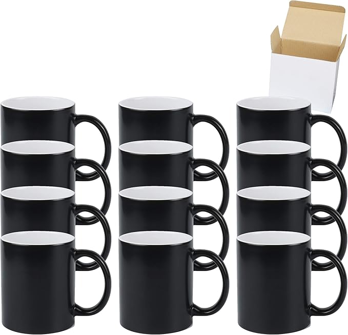 11oz Color Changeable Sublimation Mug Black, Packed in White Box, Case of 12